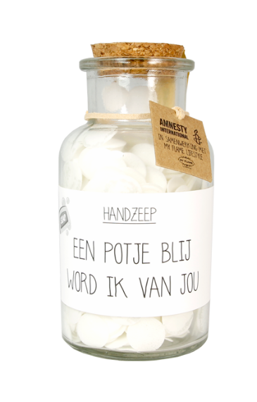 Handzeep confetti - thank you & een potje blij word ik van jou..