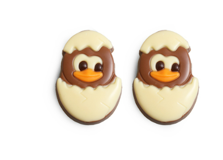 Platte chocolaatjes kuiken
