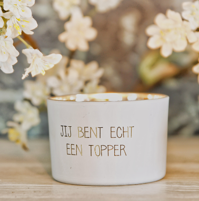 Geurkaarsje 'jij bent een topper'