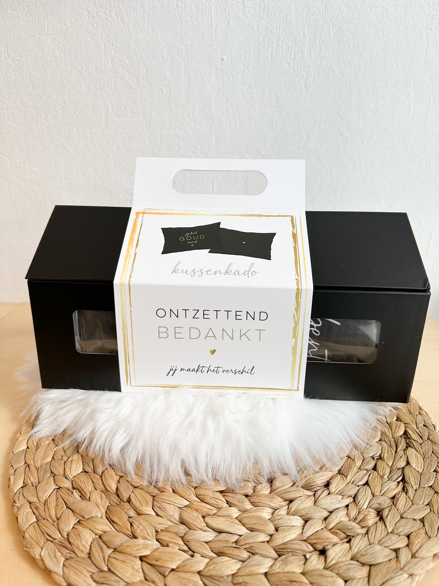 Kussen in geschenkdoos