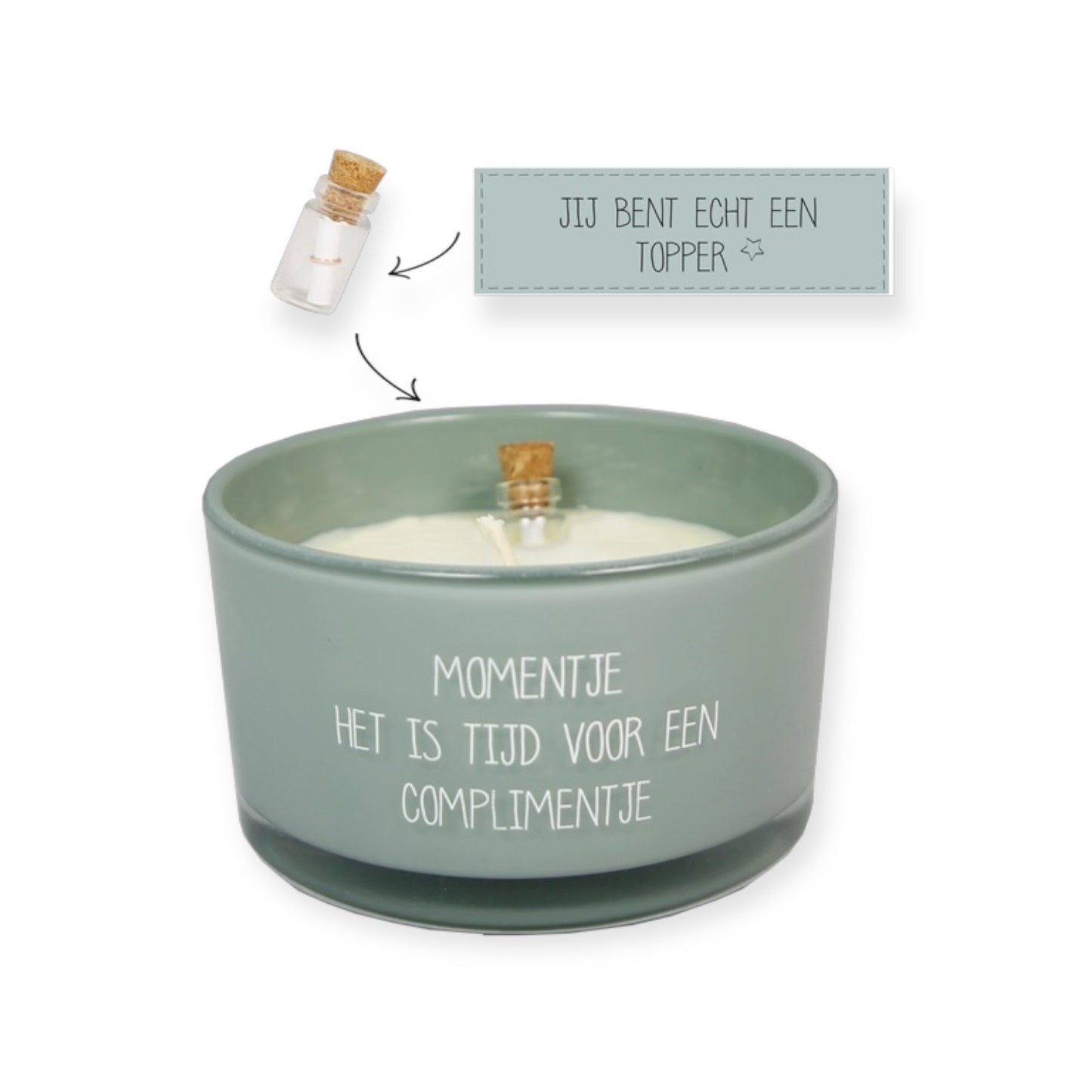Geurkaars met flessenpost