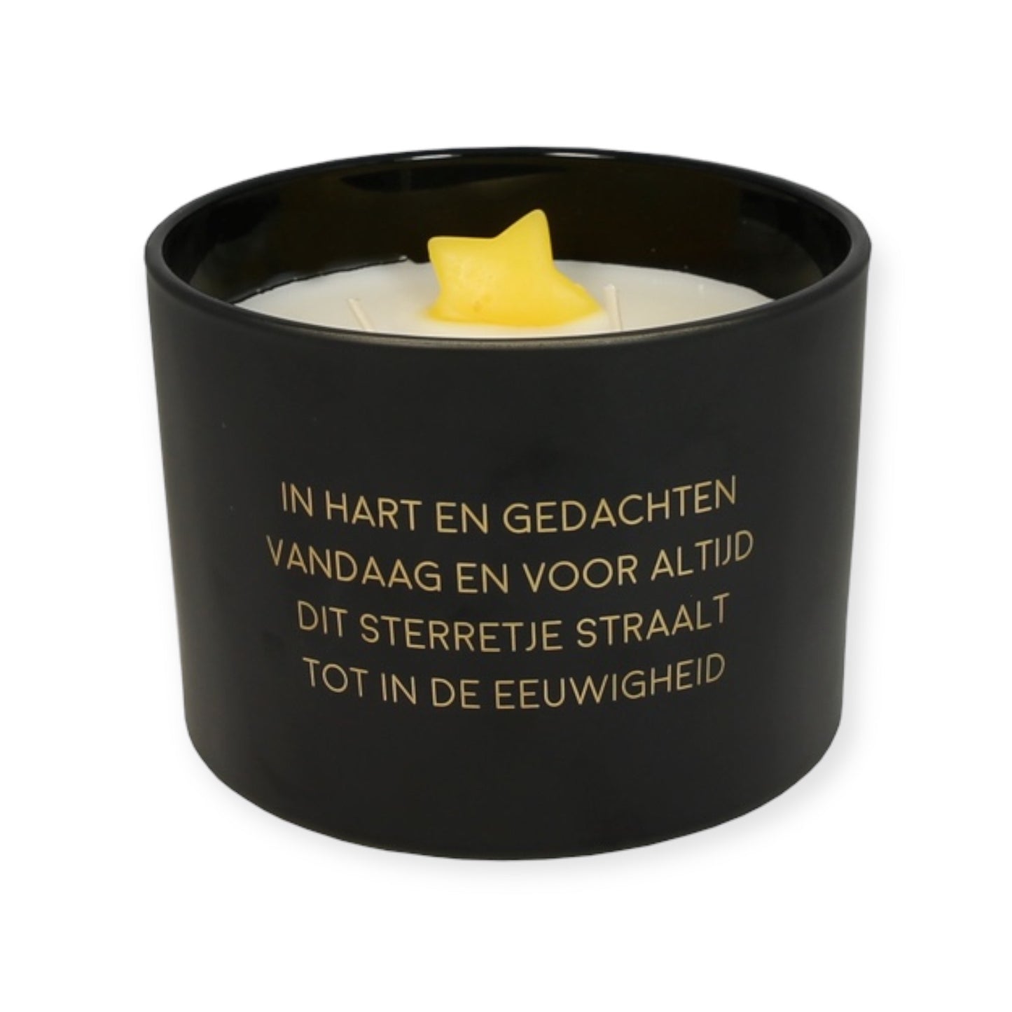 Troostkaars met sterretje erin 'In hart en gedachten'