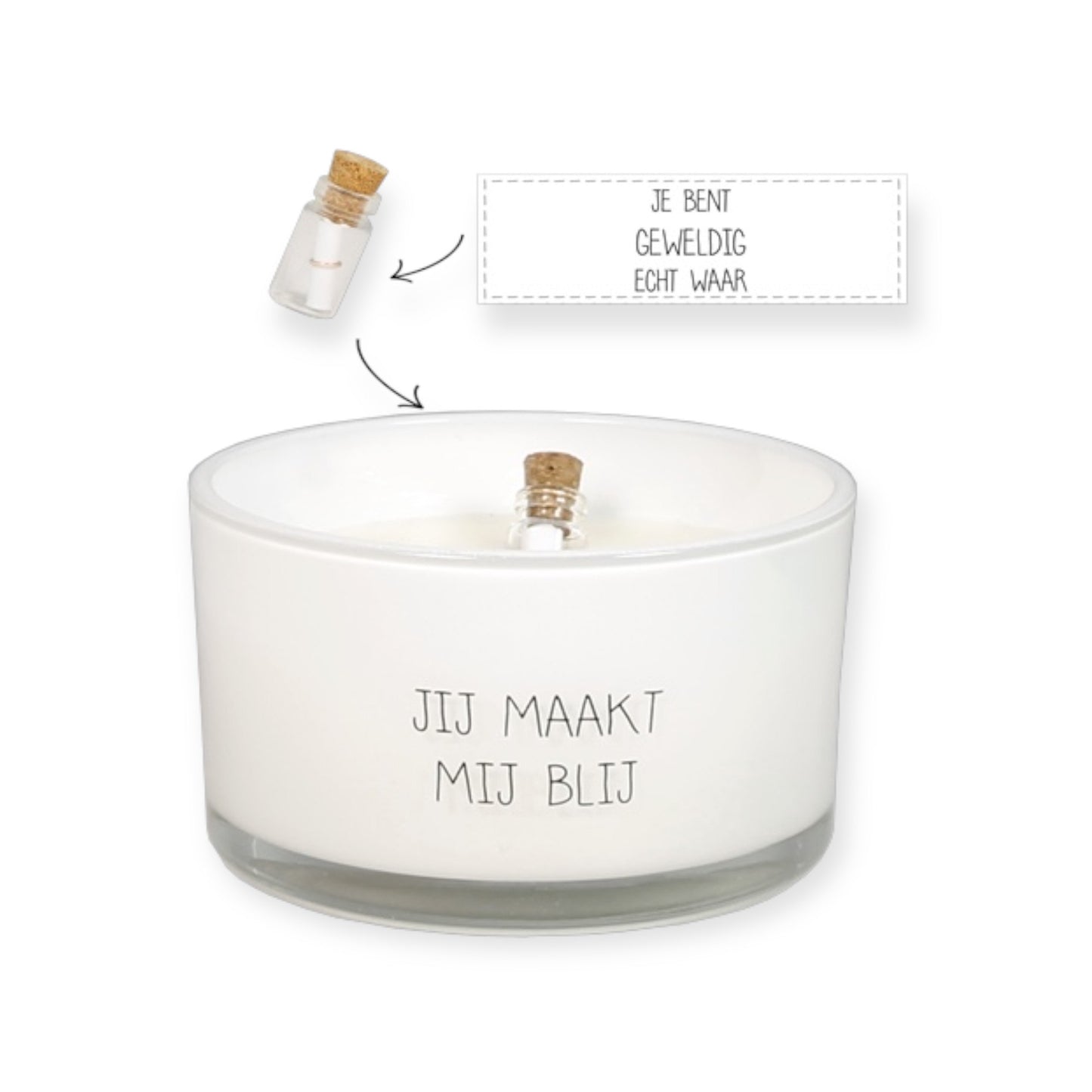 Geurkaars met flessenpost