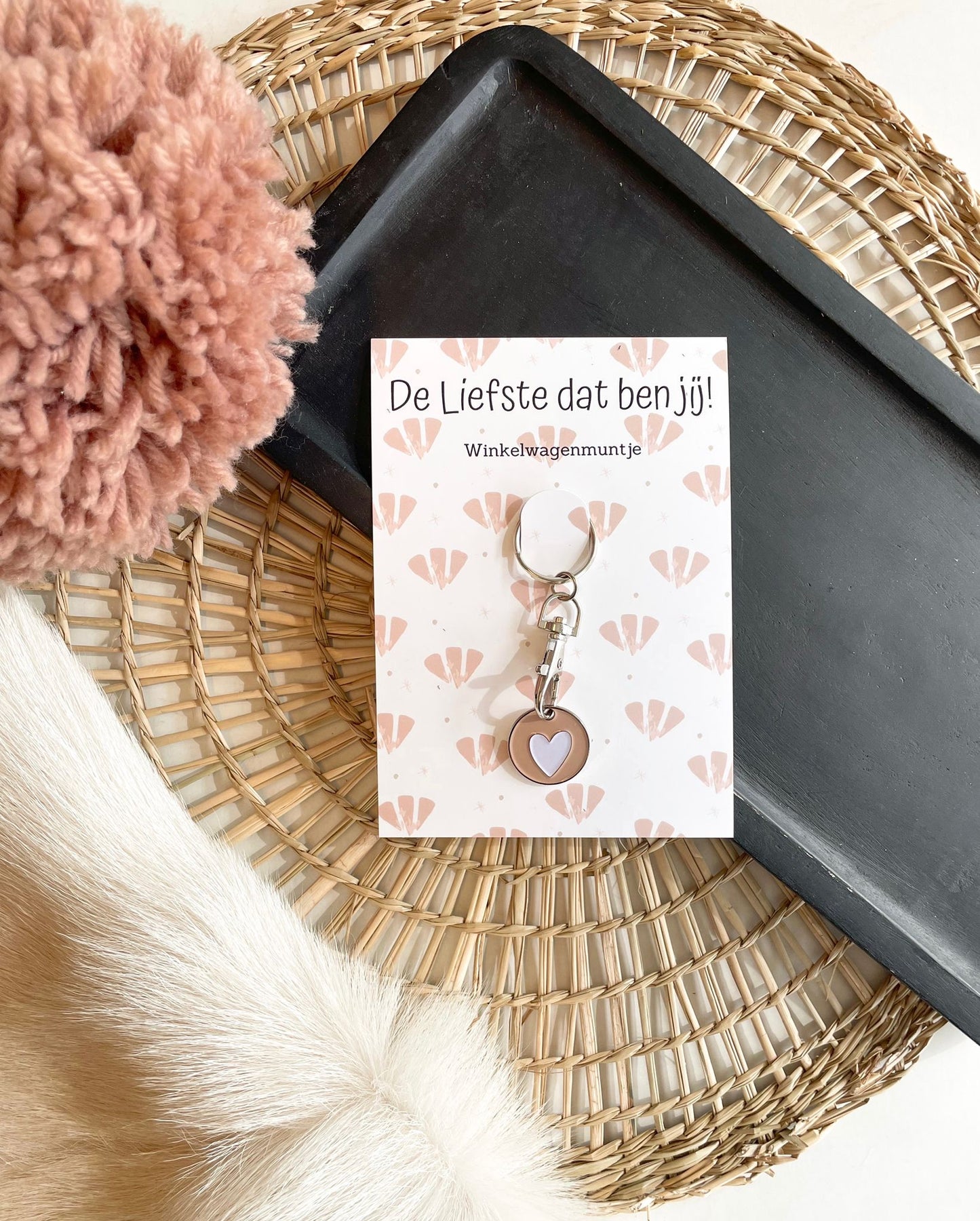 Winkelwagenmuntje 'jij bent de liefste'