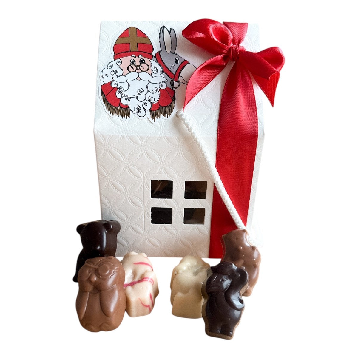 Huisje met gevulde chocolaatjes