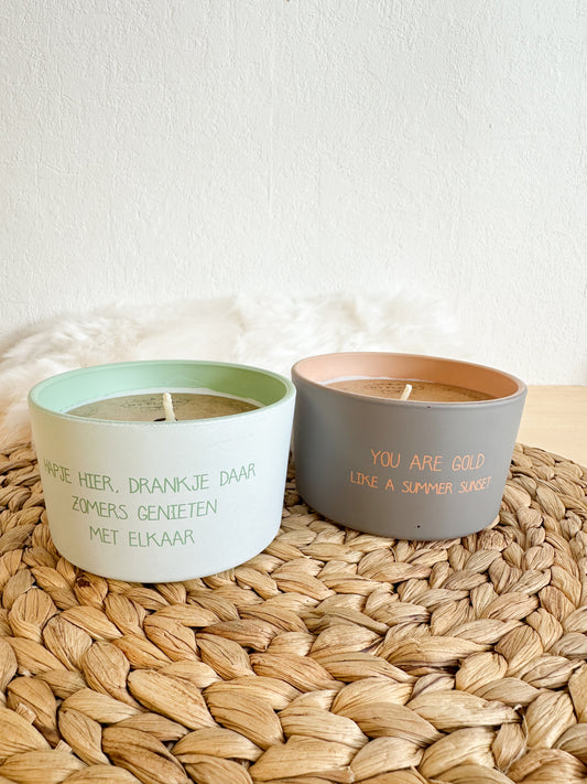 Buitenkaars citronella 'you are gold'