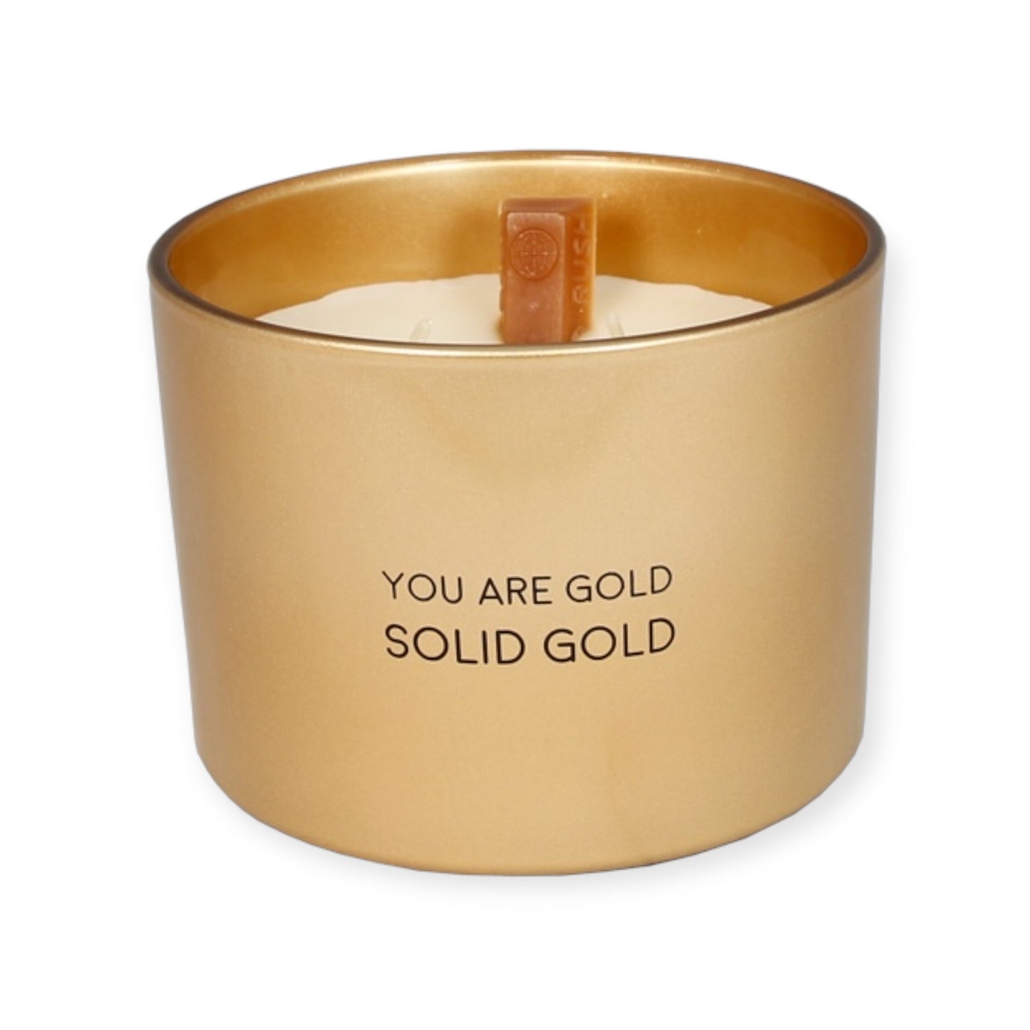 Geurkaars met goudstaafje erin 'You are gold'